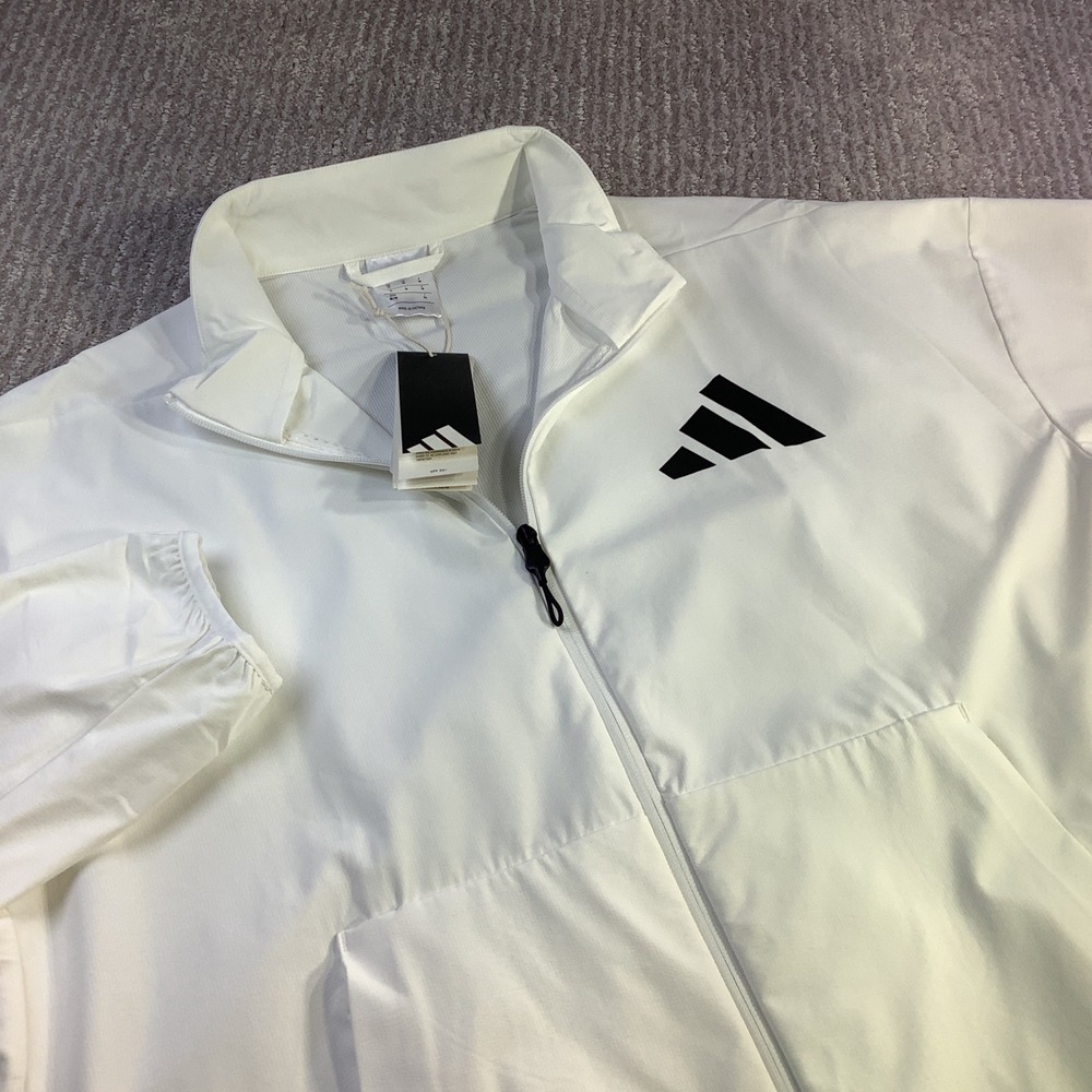 Adidas Z.N.E. Woven Track Top Mens White Black Full Zip Jacket Size M NWT